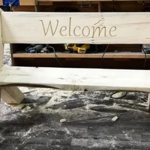 Timber Frame & Slab Wood Bench