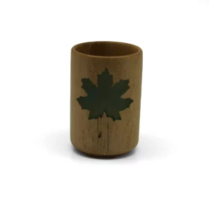 Tea Light Holder - Maple Leaf Green