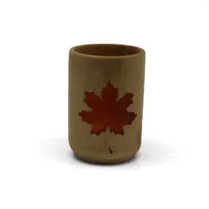 Tea Light Holder - Maple Leaf Red