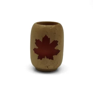 Tea Light Holder - Maple Leaf Red Rounded