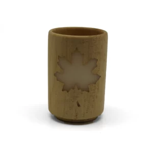 Tea Light Holder - Maple Leaf White