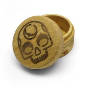 Wooden Decorative Jar With Lid – Bronze Sugar Skull