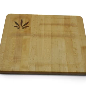 Rolling Tray With Cannabis Leaf Inlay